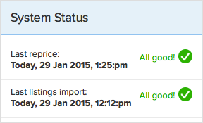 RepricerExpress system status updates