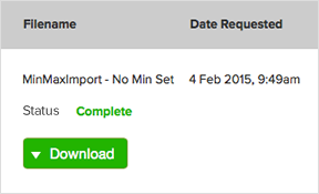 Access historical import and export files