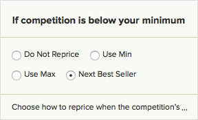 RepricerExpress allows you to compete against the next best seller if you can