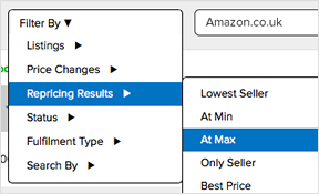 RepricerExpress has powerful filtering features