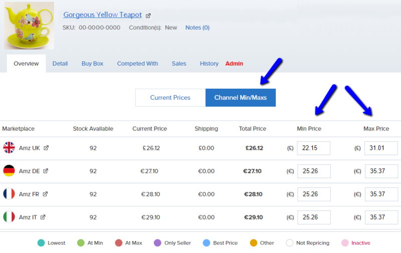 Set Amazon Min & Max Prices Easily in RepricerExpress