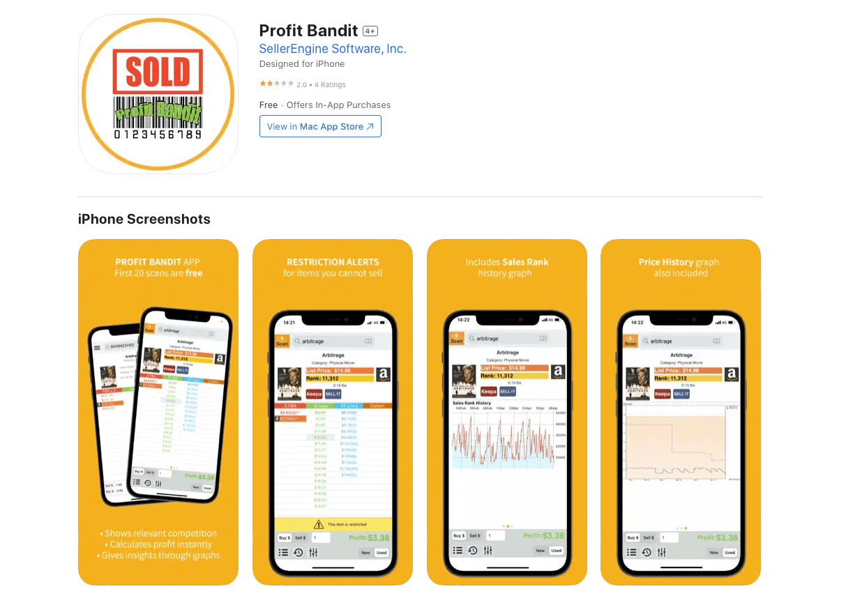 profit bandit seller scanner app